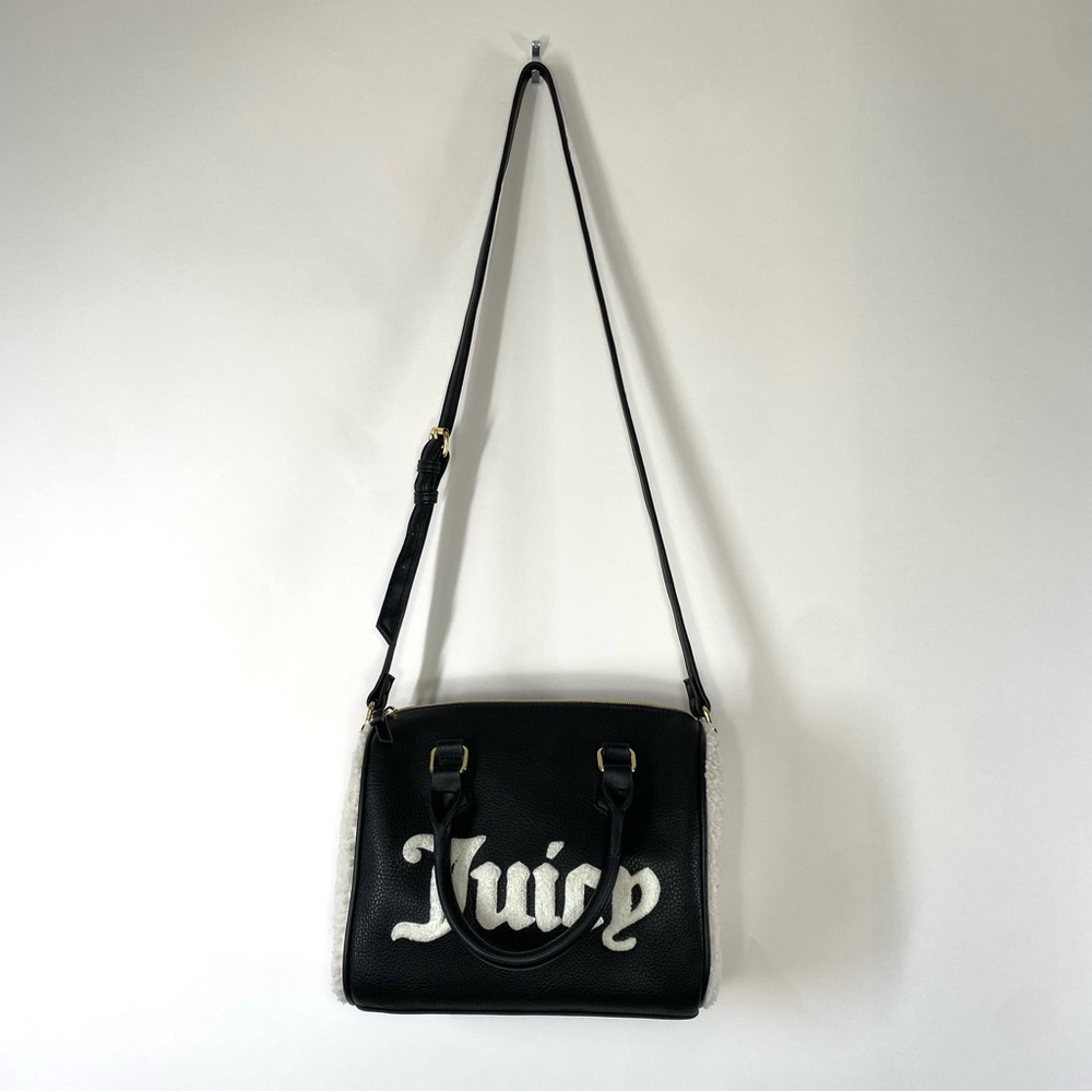 Juicy Couture Sherpa Faux Fur Xbody Flashback Satchel Crossbody Bag Grunge
